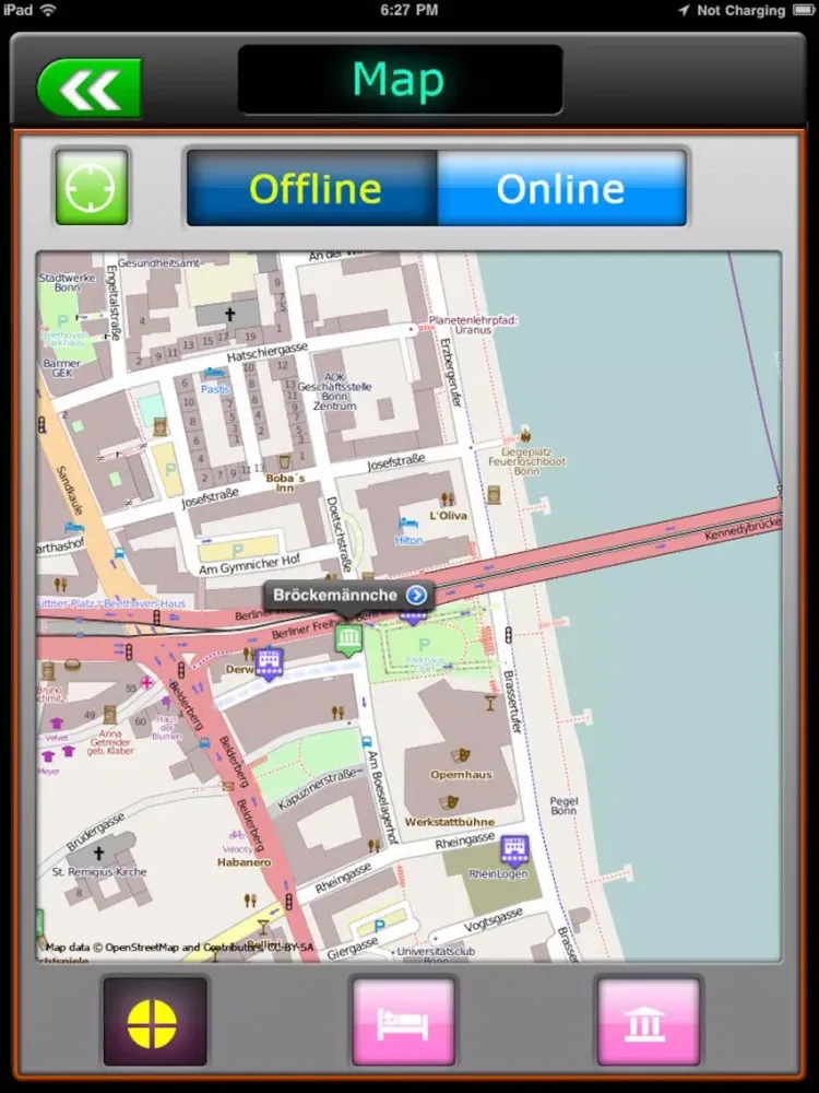 Bonn Offline Map Travel Guide iPad 应用截图