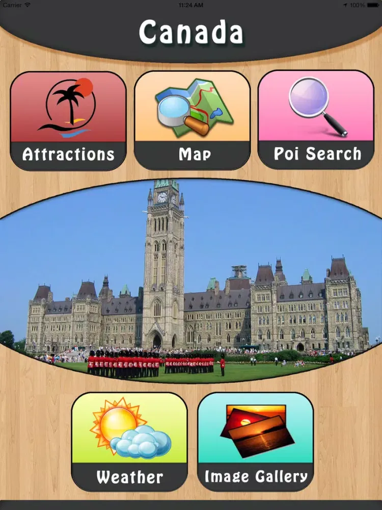 Ảnh chụp màn hình của Canadian Tourism iPad 
