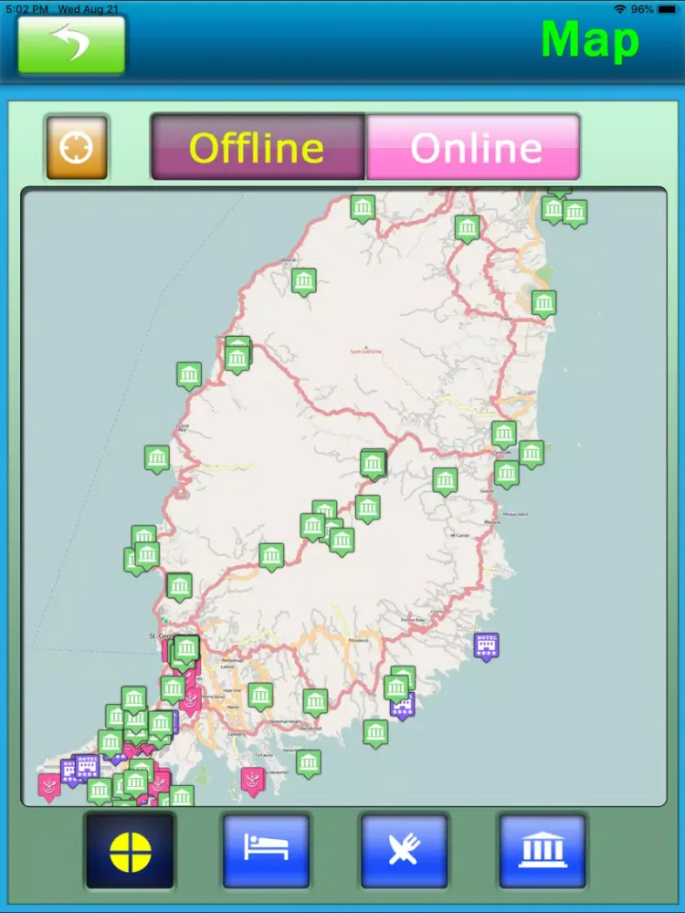 Grenada Offline Map Guide iPad  스크린샷