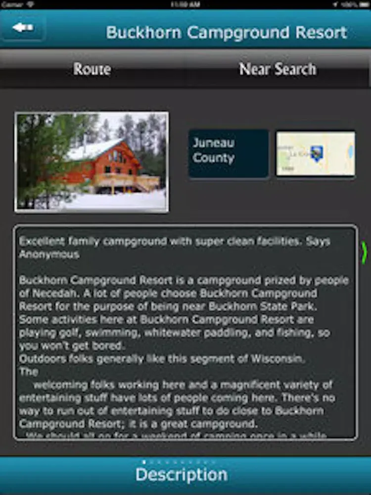 Tangkapan skrin Wisconsin Campgrounds iPad 