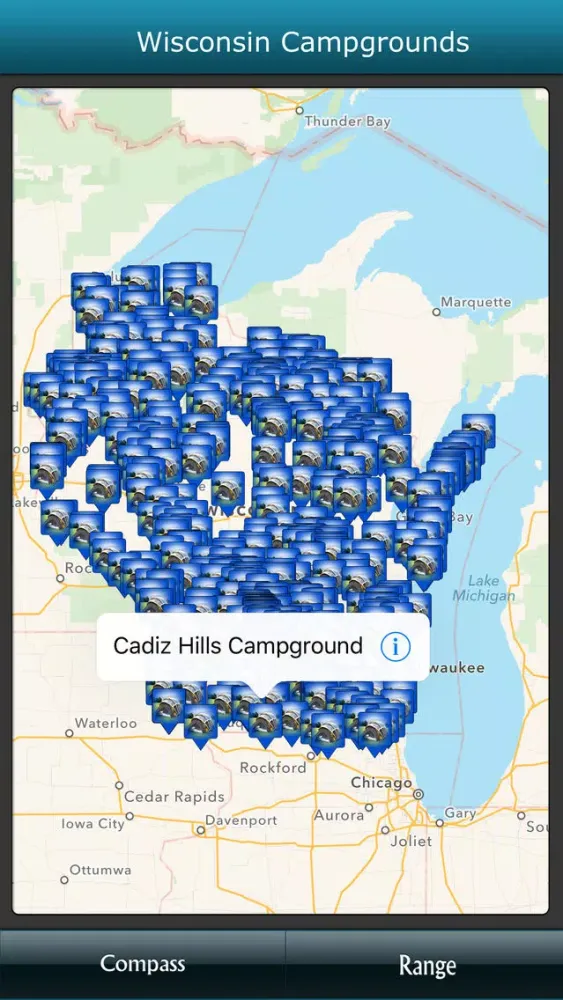 Tangkapan skrin Wisconsin Campgrounds