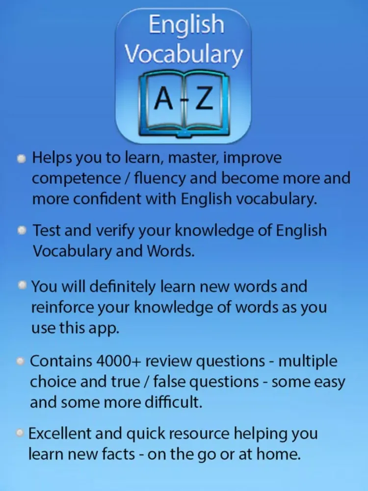 Capturas de pantalla de English Vocabulary & Word Builder Quiz iPad 