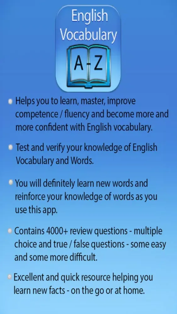 Capturas de pantalla de English Vocabulary & Word Builder Quiz