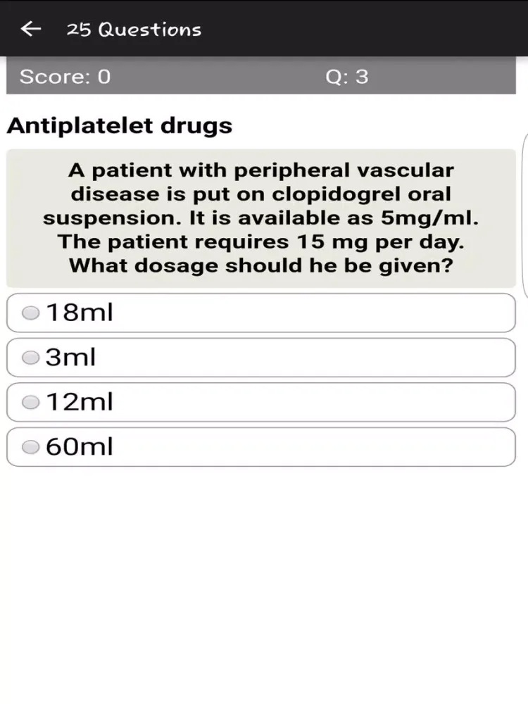 Captures d'écran de Fluid Dosages Quiz iPad 