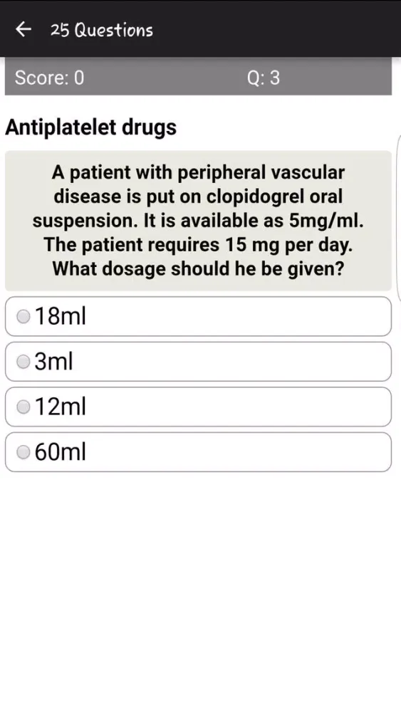 Captures d'écran de Fluid Dosages Quiz