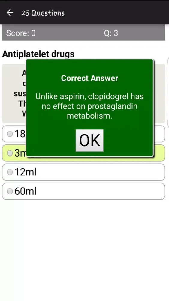 Captures d'écran de Fluid Dosages Quiz