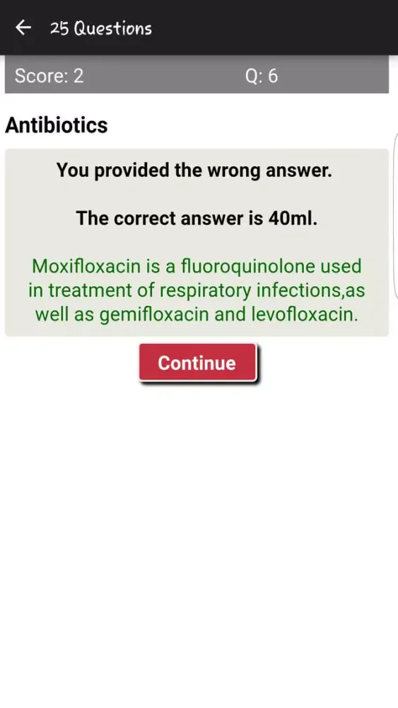Captures d'écran de Fluid Dosages Quiz