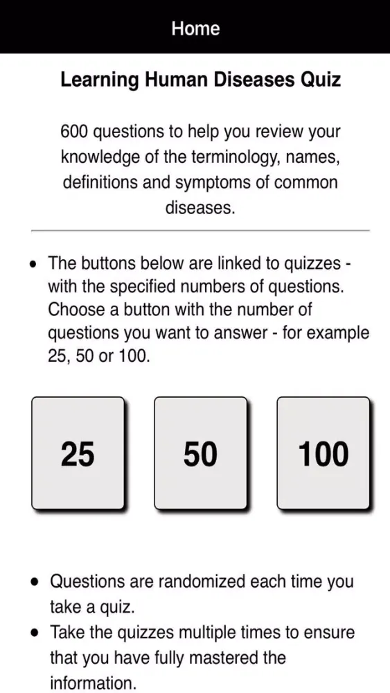 Learning Human Diseases Quiz স্ক্রিনশট