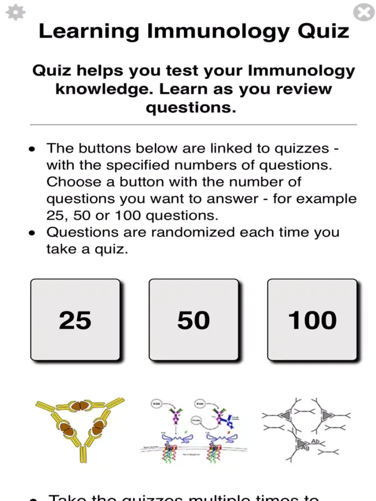 Tangkapan layar Learning Immunology Quiz iPad 