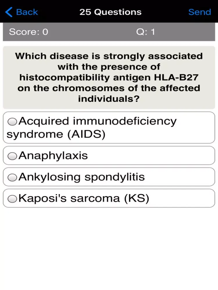 Tangkapan layar Learning Immunology Quiz iPad 