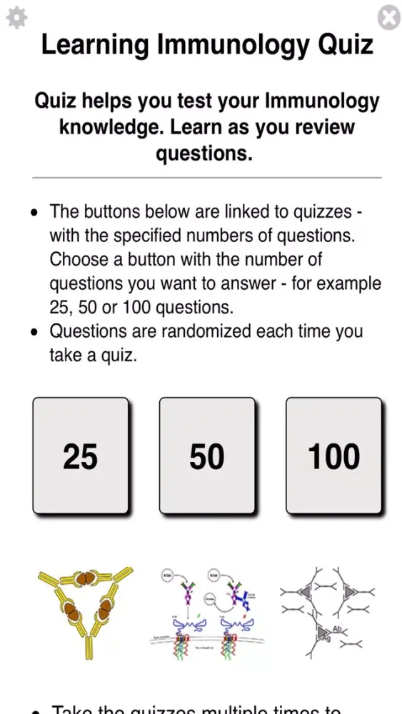 Tangkapan layar Learning Immunology Quiz