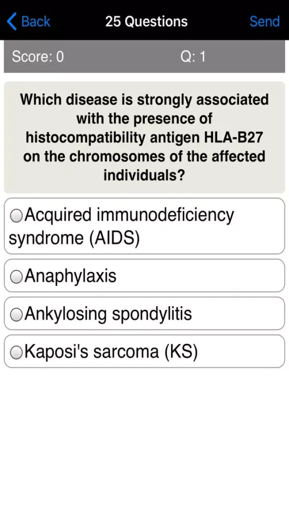 Tangkapan layar Learning Immunology Quiz