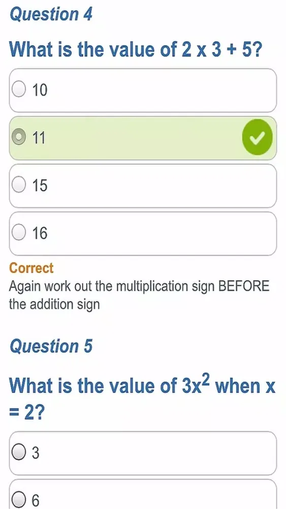 Capturas de tela do KS3 Maths Revision From Education Quizzes+