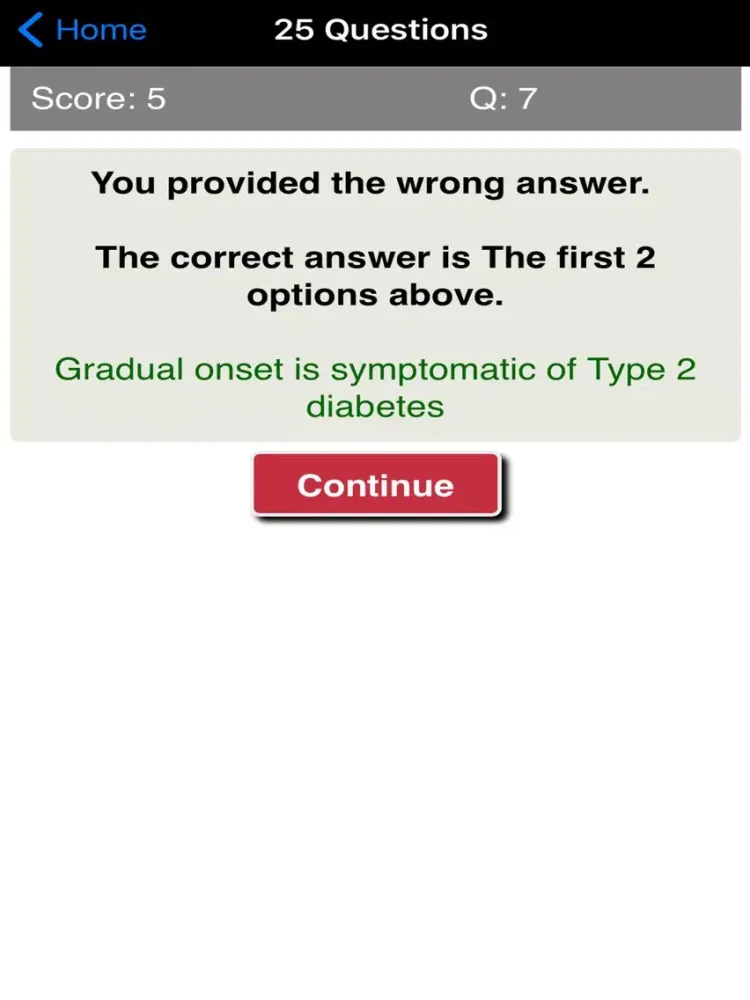 Learning Diabetes Care Quiz iPad  Screenshots
