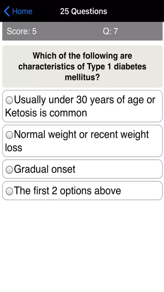 Learning Diabetes Care Quiz Screenshots