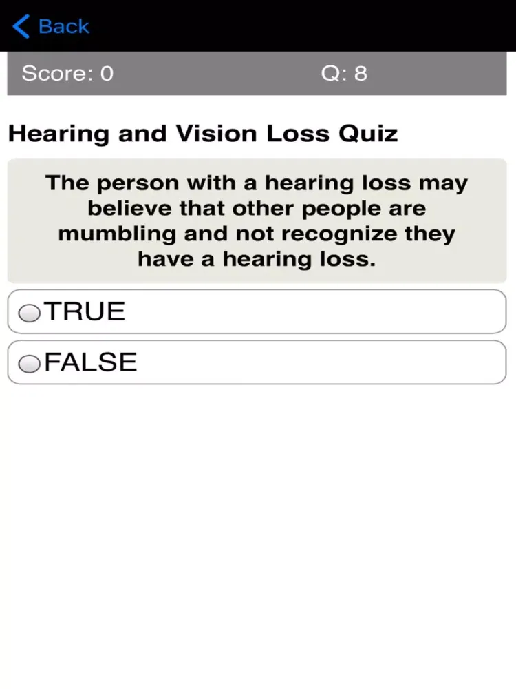 Capturas de tela do Learning Senior Care Quiz iPad 