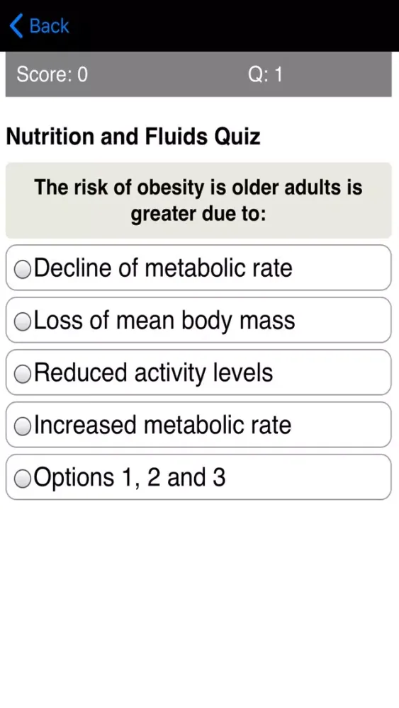 Capturas de tela do Learning Senior Care Quiz