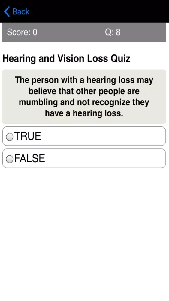 Capturas de tela do Learning Senior Care Quiz