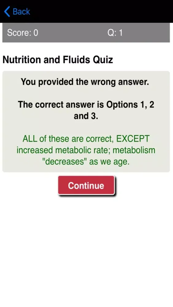 Capturas de tela do Learning Senior Care Quiz