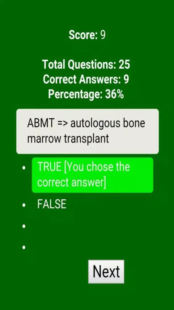 Medical Acronyms & Abbreviations Quiz Screenshots
