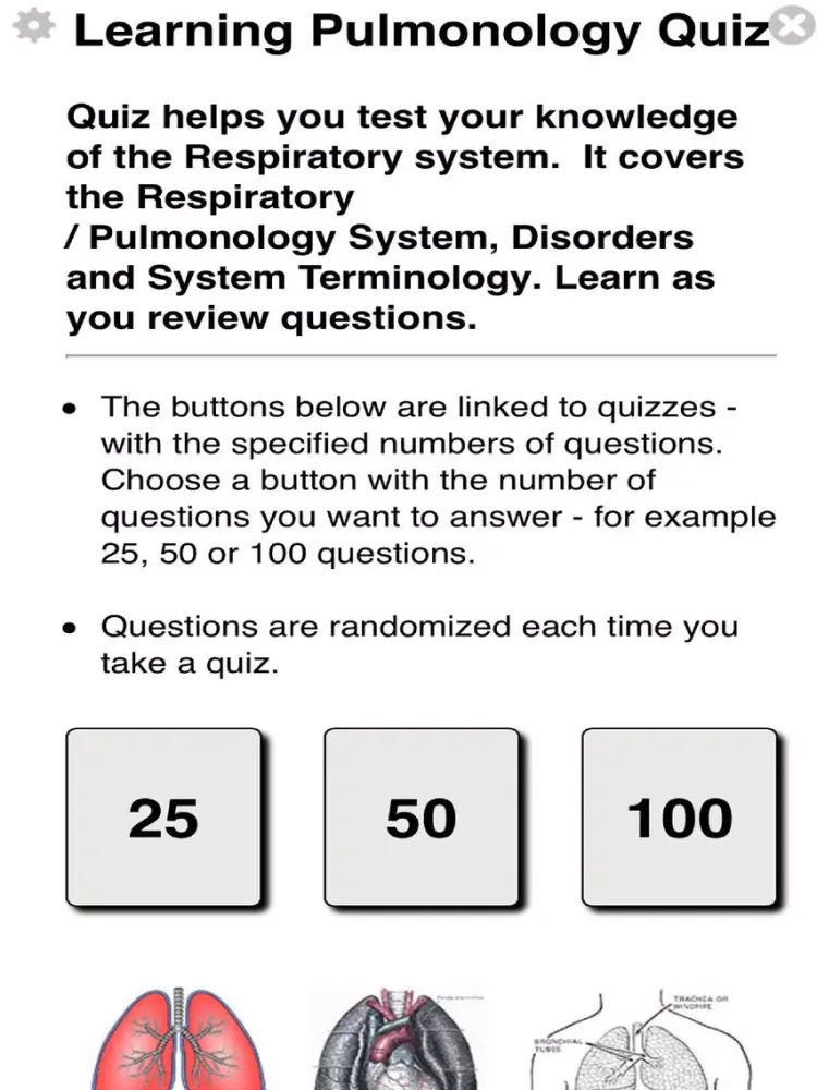 Learning Pulmonology Quiz iPad  سکرین شاٹس