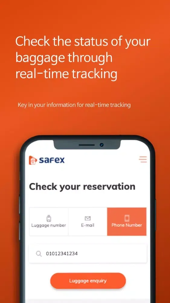 Captures d'écran de SAFEX - Baggage Service