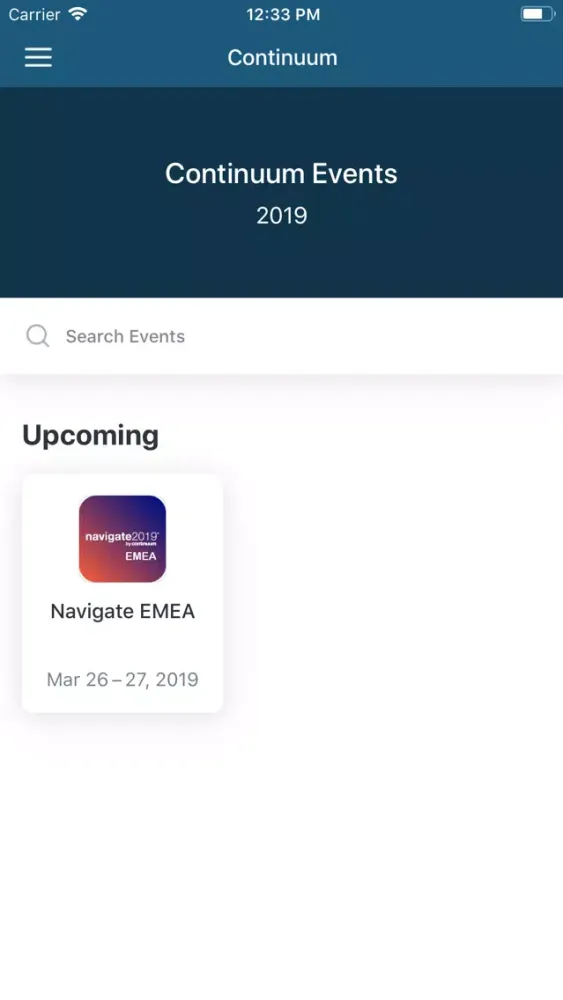 Capturas de tela do Continuum Events