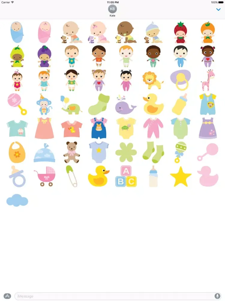 Tangkapan skrin Baby Cuties for Stickers iPad 
