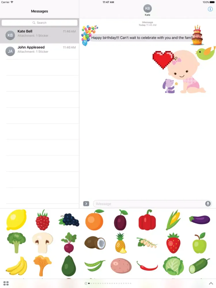 MEGA Sticker Pack for iMessage iPad  Screenshots