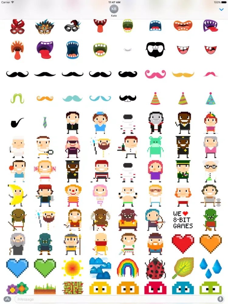 MEGA Sticker Pack for iMessage iPad  Screenshots