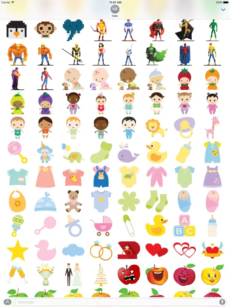 MEGA Sticker Pack for iMessage iPad  Screenshots
