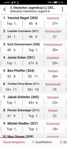 blueROCK - climbing results Screenshots