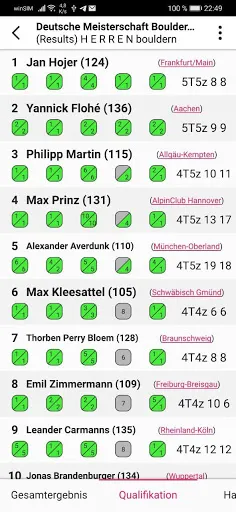 blueROCK - climbing results Screenshots