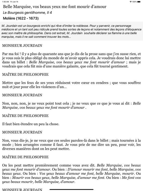 Tangkapan layar Un Texte Un Eros iPad 