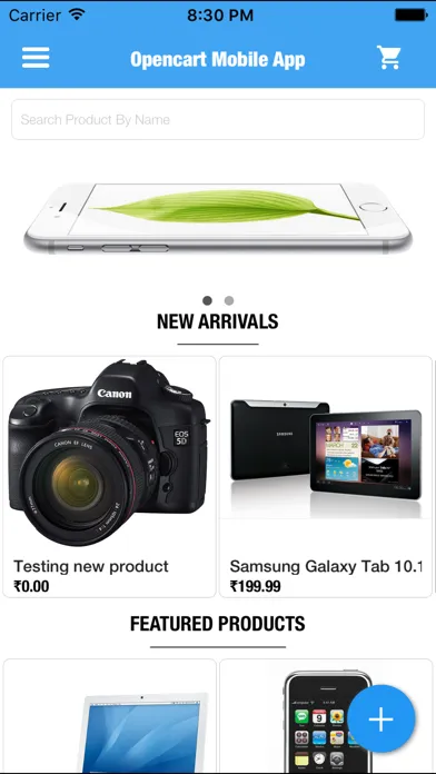 Capturas de tela do Opencart Mobile App