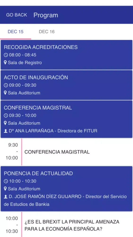 Capturas de tela do IV Foro Internacional de Turismo Maspalomas
