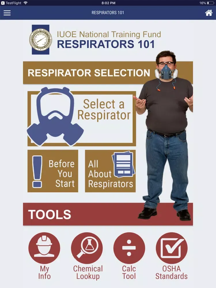 Capturas de tela do Respirators 101 iPad 