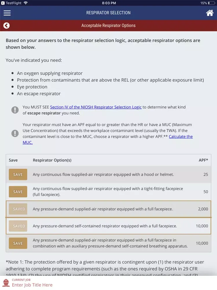 Capturas de tela do Respirators 101 iPad 