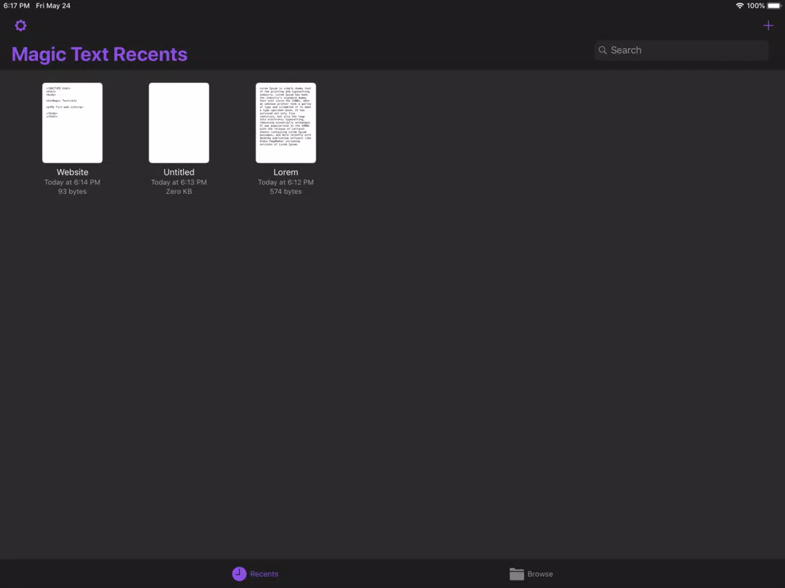 Magic Text iPad  스크린샷