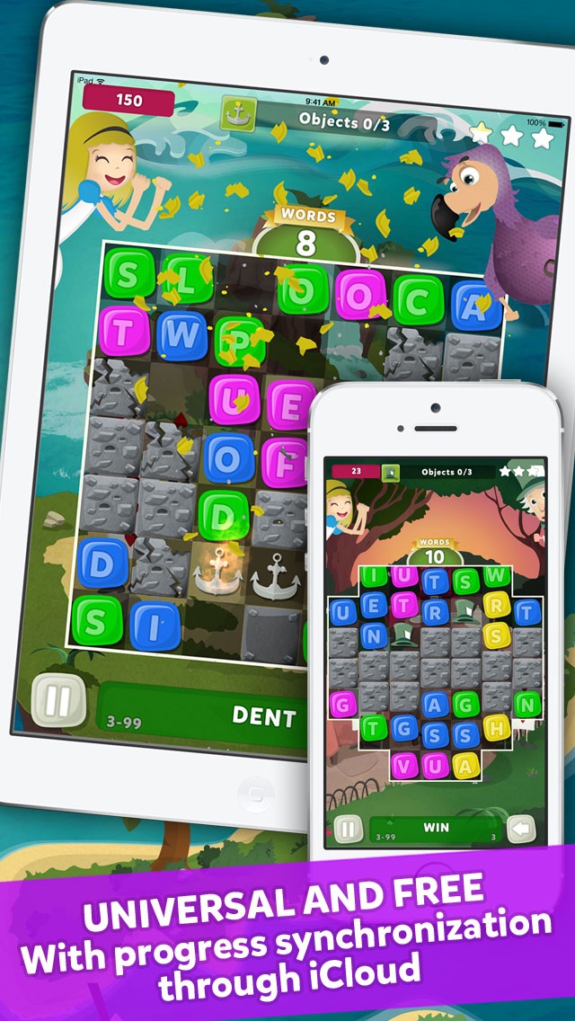 تصاویر Wuzzle: Words with color match game to play with letters in a new original way incuding awsome wordsearch, anagrams and good educational board mini games to learn spelling and vocabulary. Free!