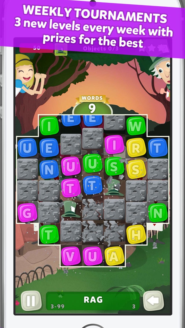 تصاویر Wuzzle: Words with color match game to play with letters in a new original way incuding awsome wordsearch, anagrams and good educational board mini games to learn spelling and vocabulary. Free!