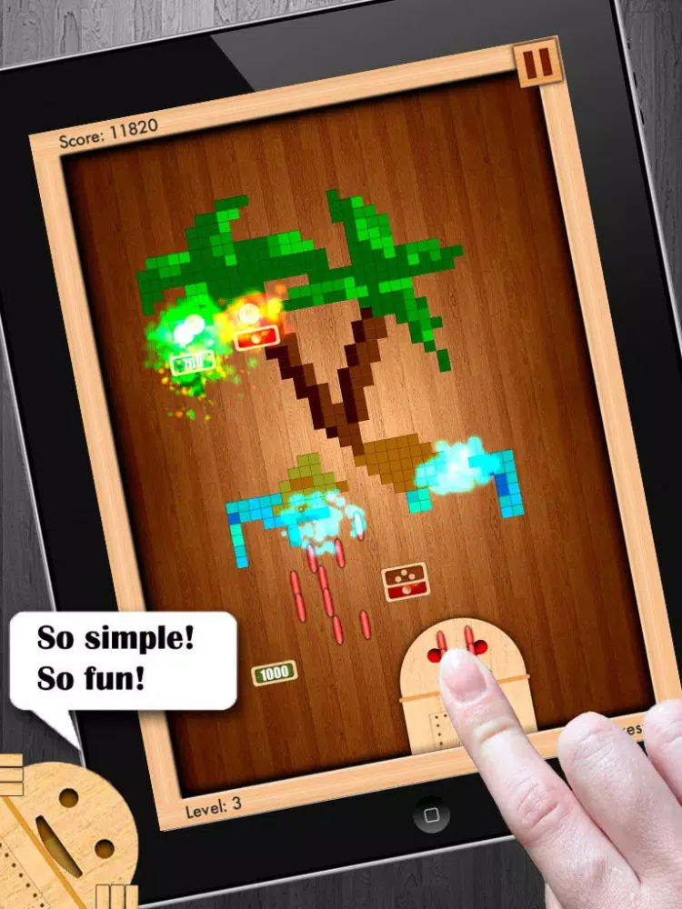 Woodroid HD+: Pixelart brick breaker iPad 应用截图