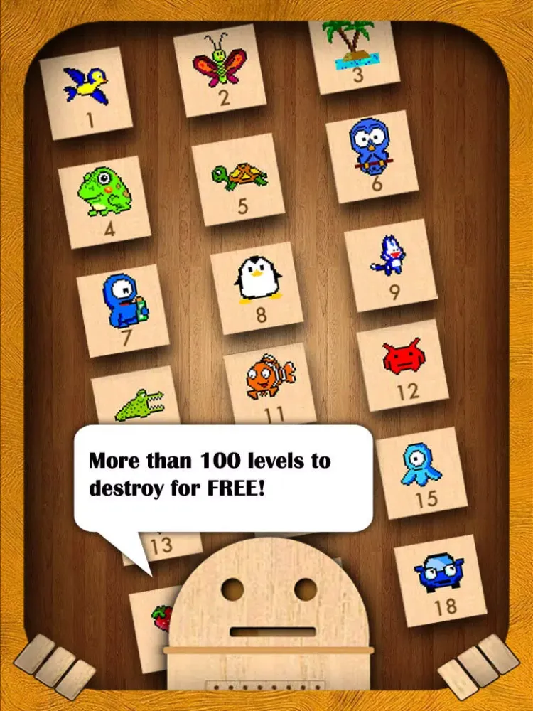 Woodroid HD+: Pixelart brick breaker iPad 应用截图