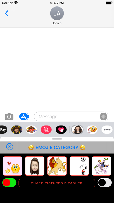 Tangkapan skrin Emoji5 Category