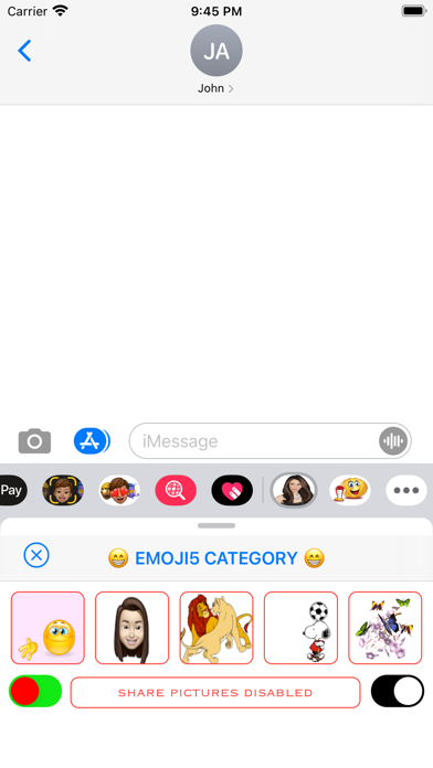 Tangkapan skrin Emoji5 Category