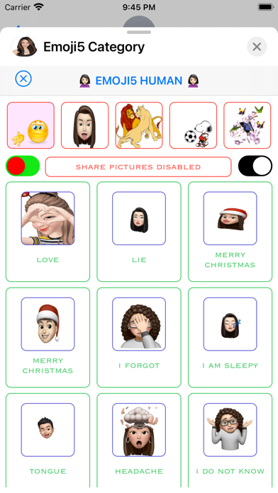 Tangkapan skrin Emoji5 Category