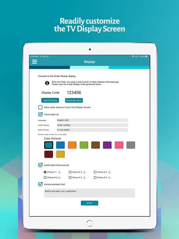 OrderReady TV Screen Alert iPad  سکرین شاٹس