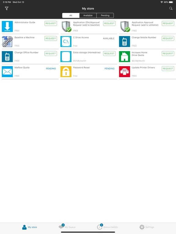 Tangkapan skrin Identity Director iPad 