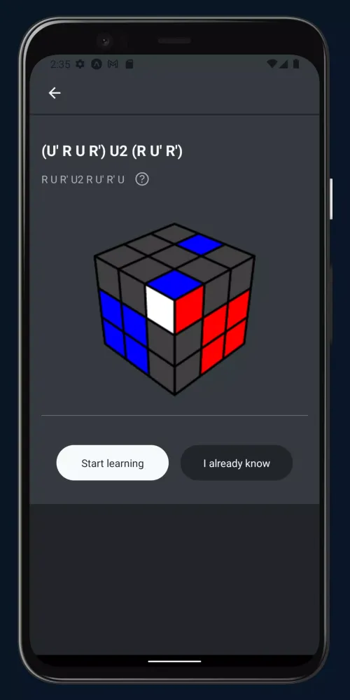 Capturas de tela do CUBER - Learn algorithms