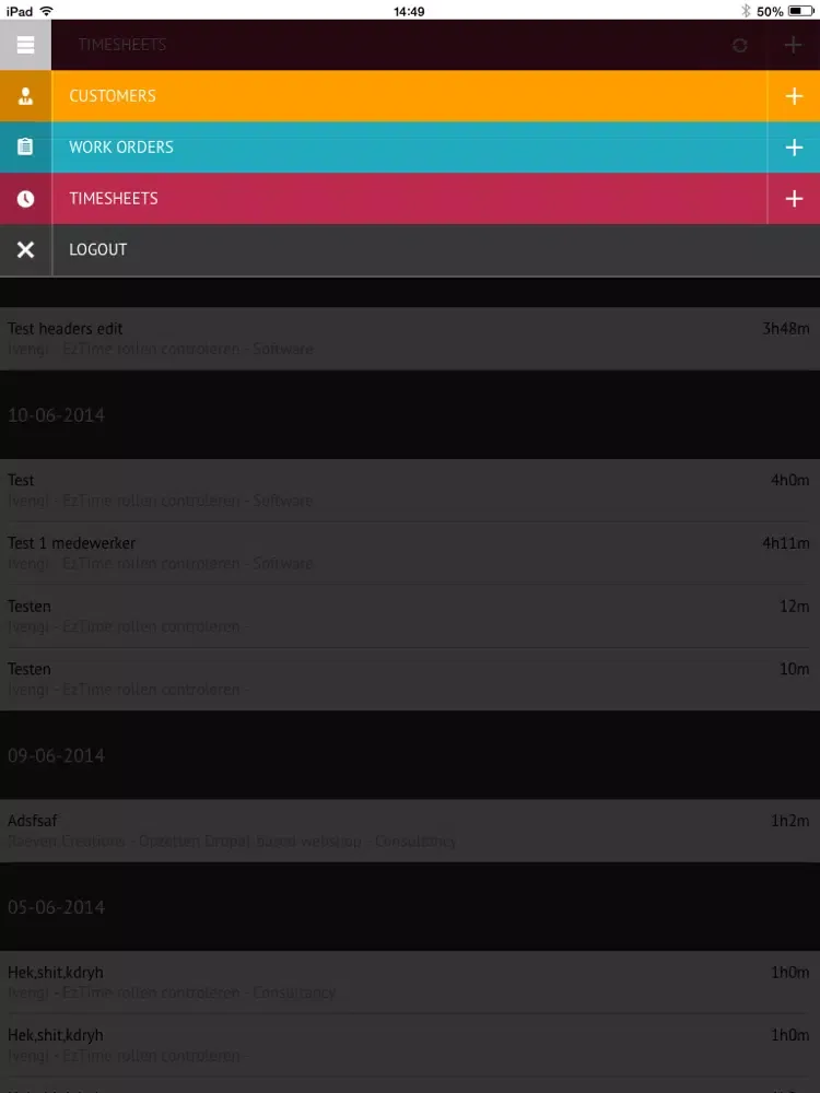 EzTime iPad  स्क्रीनशॉट